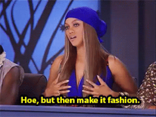 The internet has been using reaction GIFs of Banks for years, but the latest meme, "Hoe, but make it fashion," stems from an episode that aired during Cycle 8 of the franchise.