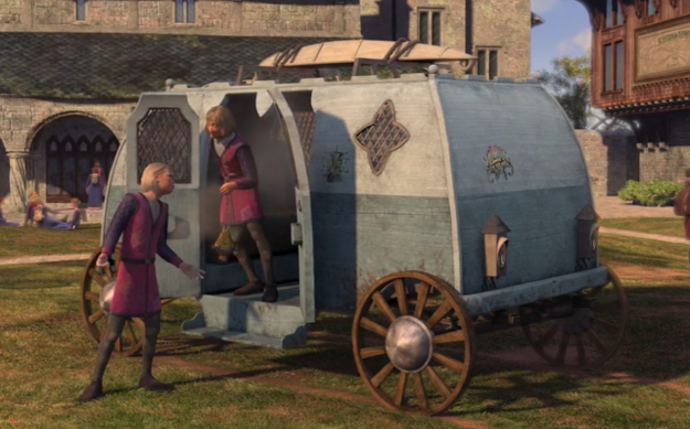 And finally, when a group of students roll up in the medieval equivalent of a Volkswagen bus.