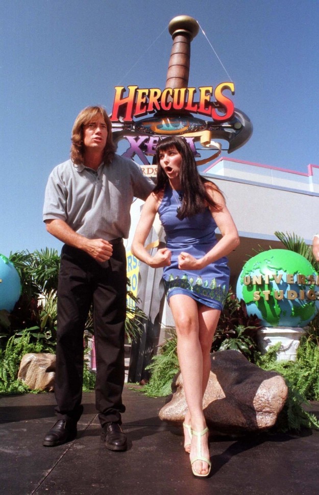 Who's Kevin Sorbo, you ask? You might remember him from the show Hercules: The Legendary Journeys. Here he is pictured with Lucy Lawless from Xena: The Warrior Princess in 1997.