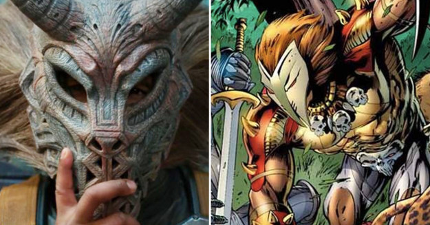 The movie sticks closely with inspiration from the "Black Panther" comic books. For example, Killmonger's mask is a tribute to the one the character uses in the comics.