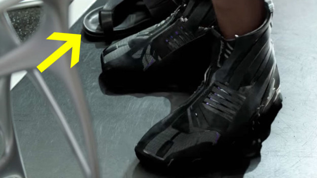 And it turns out those sandals that Shuri makes fun of are actually Alexander McQueen shoes!