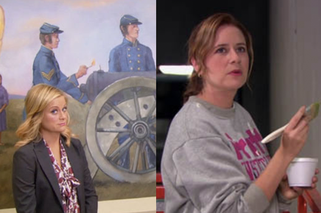 Leslie would hire Pam to paint over all the problematic murals in Pawnee City Hall.