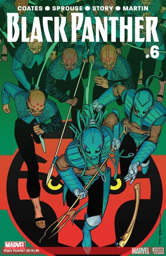 In the comics, there’s another version of the Dora Milaje uniforms that are blue and green.