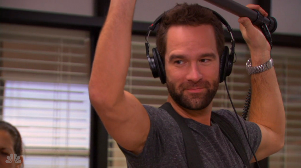 Nine years after this episode aired, we actually MET that boom mic operator — Brian. And we learn that he's got some kind of ~feelings~ for Pam.
