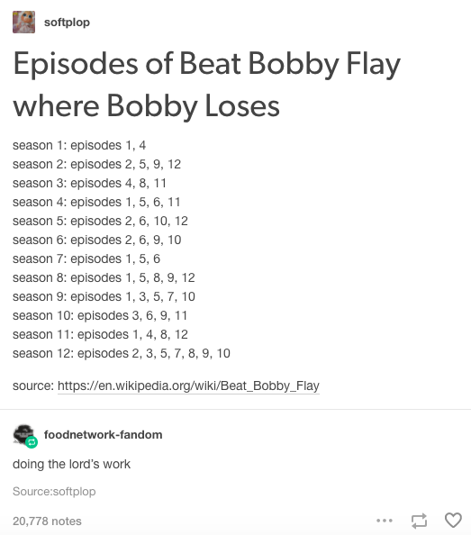 And you know that these are the best episodes of Beat Bobby Flay.