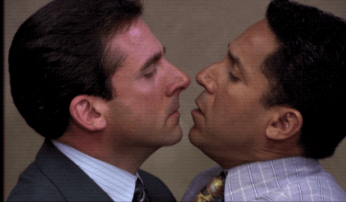 In The Office, Steve Carell surprised Oscar Nunez by kissing him on the lips during the episode "Gay Witch Hunt." In the script, Michael was supposed to kiss Oscar on the cheek.