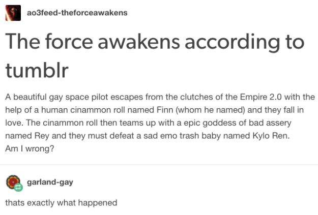 This summary of The Force Awakens: