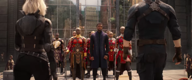 We even get some fresh glimpses of the Black Panther (Chadwick Boseman), Okoye (Danai Gurira), and some of the Dora Milaje in the trailer.