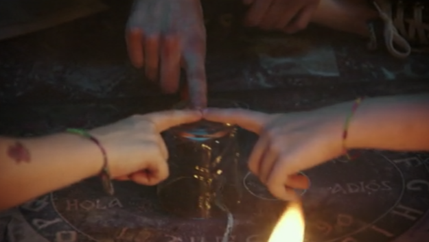 Veronica's friends aren't down to hang anymore because she's all demon possessed or whatever, so she's got her siblings doing a séance with her in the hopes of getting rid of whatever is haunting her.