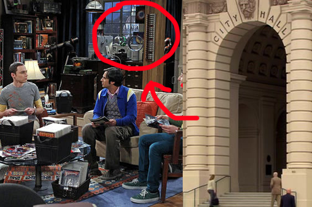 The apartment in The Big Bang Theory has a gorgeous view...of Pawnee City Hall.