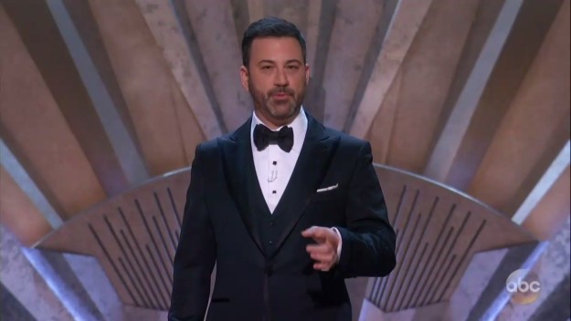 "This year when you hear your named called, don't get up right away," Kimmel joked at the beginning of his monologue. "Just give us a minute. We don't want another thing."