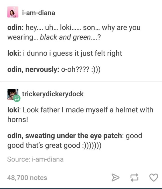 Odin most likely got a little nervous when Loki started picking his own clothes: