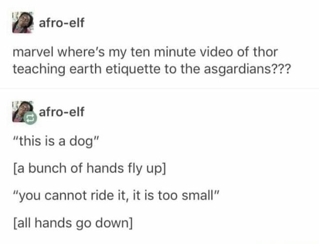 Thor definitely had this conversation with his fellow Asgardians: