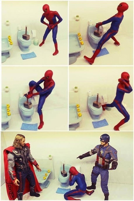 Poor Peter definitely got pranked by Thor exactly like this: