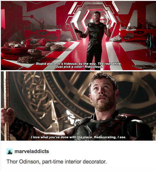 Thor clearly took up interior decorating after Ragnarok: