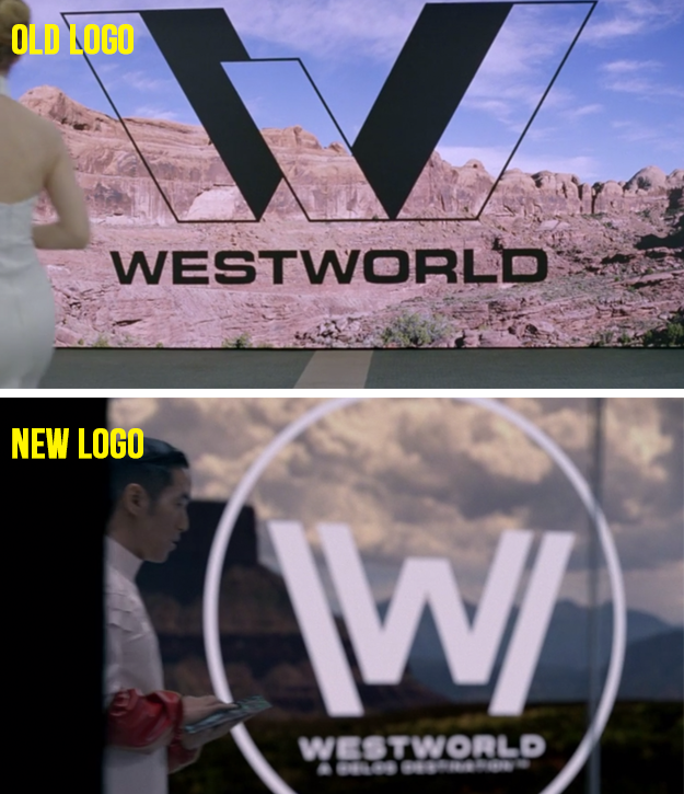 Speaking of the past, did you notice the older, different Westworld logo when we first met young William?