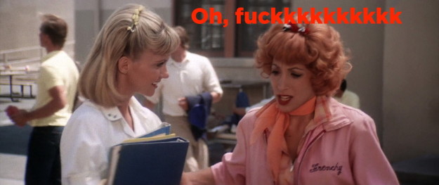 When the Pink Ladies find out Sandy was talking about Danny, Frenchy is distraught because she doesn't know how to tell Sandy she actually hung out with Rydell's #1 fuckboy.