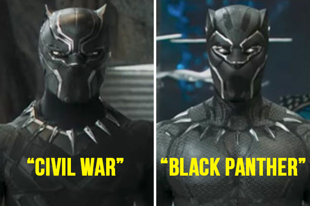 And you can see the iconic Black Panther mask changed from Civil War to Black Panther, too.