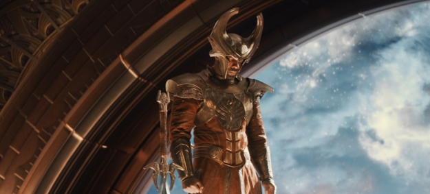 Helping Odin watch over the nine realms is Heimdall, literally the only responsible Asgardian. He has the ability to see and hear everything in the universe and he guards the entrance to Asgard, called the Bifrost.